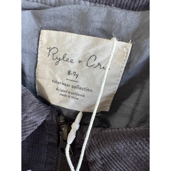 NWT NEW Rylee + Cru Peace Sign Corduroy Bomber Jacket Sz 8-9 - Picture 7 of 7